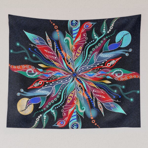 Item preview, Boho Feather Mandala designed and sold by LindsayCat.