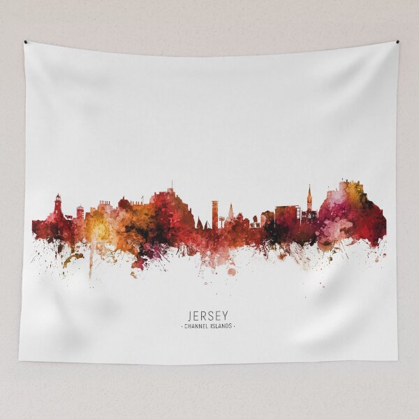 Item preview, Jersey Channel Islands Skyline designed and sold by ArtPrints.