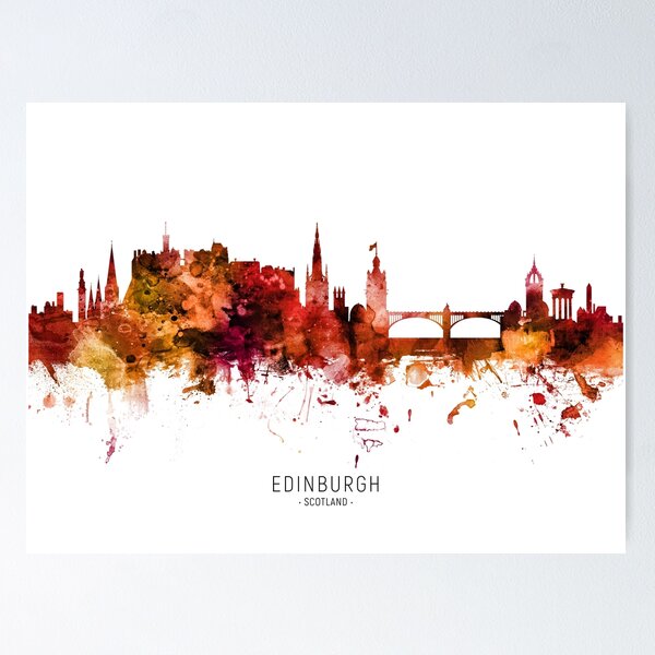 Aperçu de l'œuvre Edinburgh Scotland Skyline créée et vendue par ArtPrints.