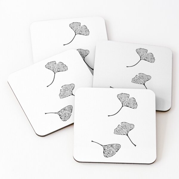 Item preview, Ginkgo Vector Black on Warm Grey designed and sold by ImranLouza.