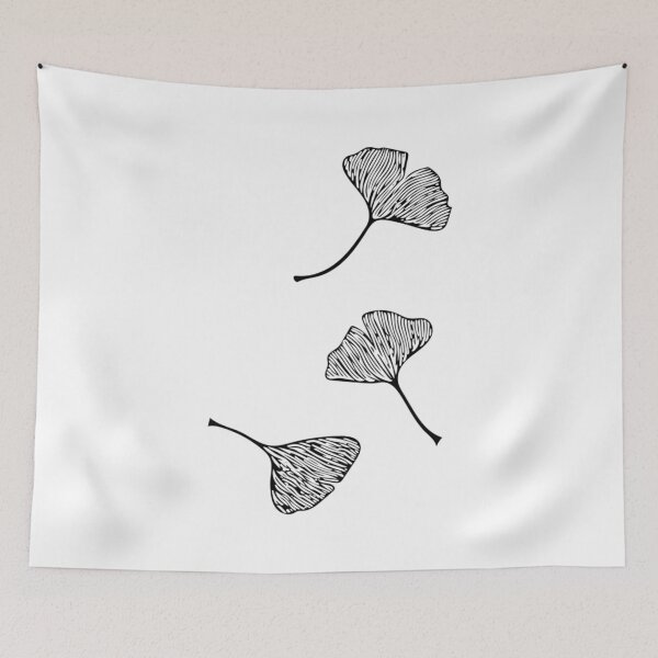 Item preview, Ginkgo Vector Black on Warm Grey designed and sold by ImranLouza.