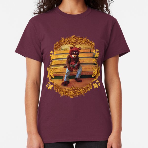 The College Dropout Burgundy Teddy Bear T-shirt Yeezus Kanye West Album Tee