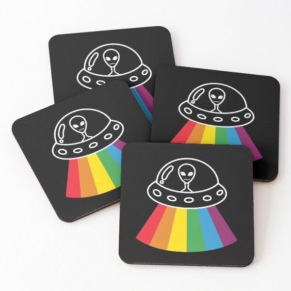 Item preview, Alien in an ufo with a pride rainbow - LGBT gaylien designed and sold by RainbowCraft.
