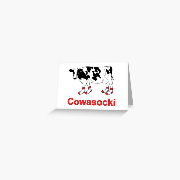 Milk Cow in Socks - Cowasocki Cow A Socky Greeting Card
