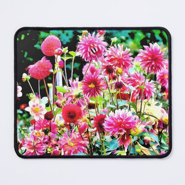Item preview, Red and Orange Early Autumn Dahlia Garden designed and sold by SeaChangeDesign.