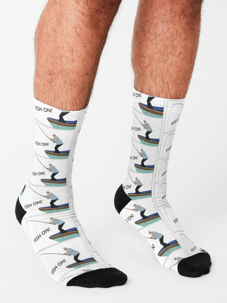 Jeremy Wade - Fish On! Socks for Sale by ellaloux