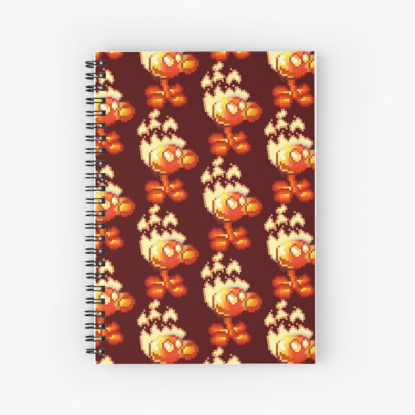 Fire Peashooter - Pixelated Spiral Notebook