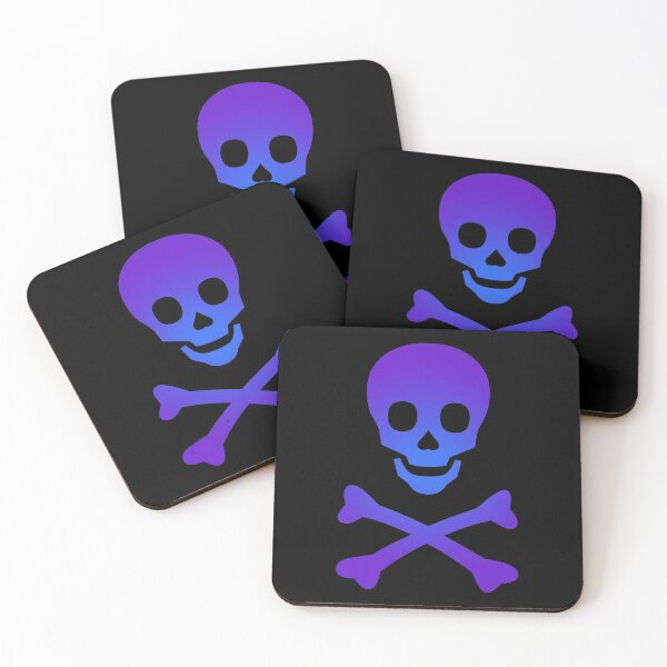 Item preview, Skull and Crossbones Pirate Flag Purple Royal Blue Gradient designed and sold by MOP-tees.