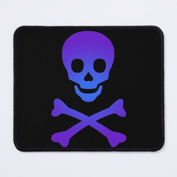 Item preview, Skull and Crossbones Pirate Flag Purple Royal Blue Gradient designed and sold by MOP-tees.