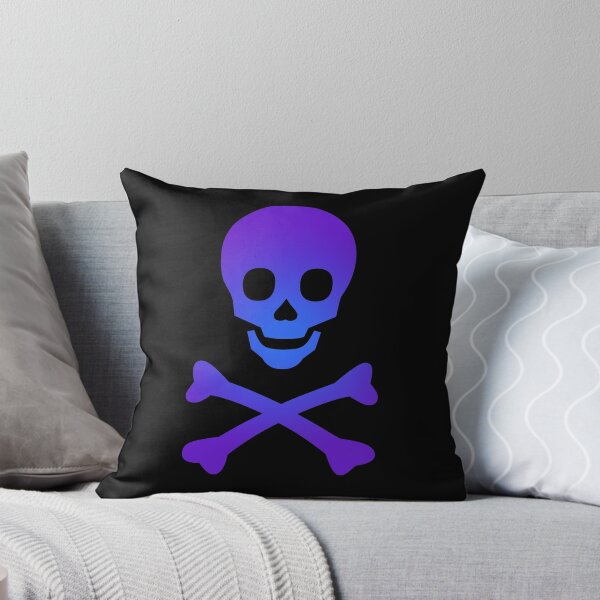 Item preview, Skull and Crossbones Pirate Flag Purple Royal Blue Gradient designed and sold by MOP-tees.