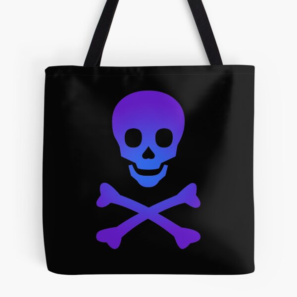 Item preview, Skull and Crossbones Pirate Flag Purple Royal Blue Gradient designed and sold by MOP-tees.