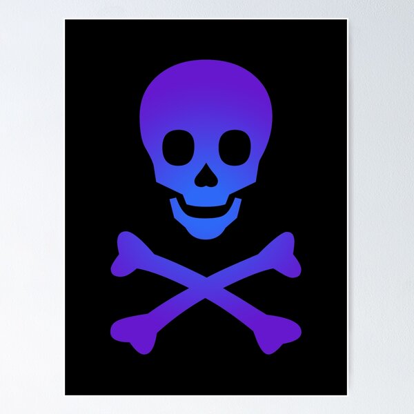 Item preview, Skull and Crossbones Pirate Flag Purple Royal Blue Gradient designed and sold by MOP-tees.