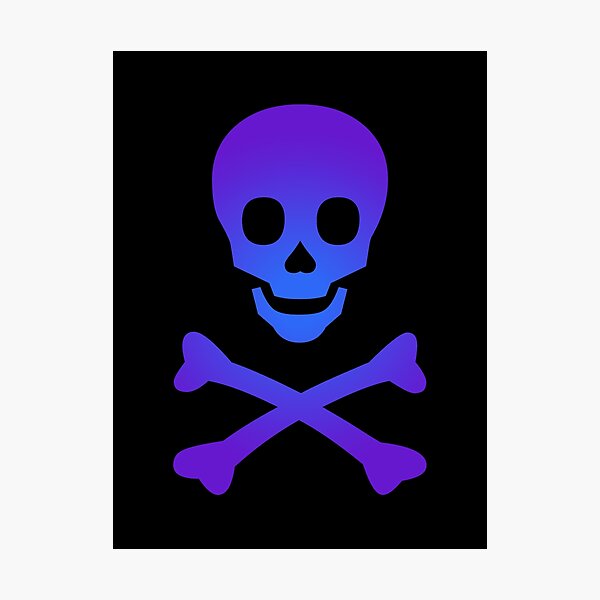 Item preview, Skull and Crossbones Pirate Flag Purple Royal Blue Gradient designed and sold by MOP-tees.