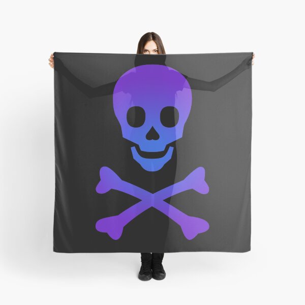 Item preview, Skull and Crossbones Pirate Flag Purple Royal Blue Gradient designed and sold by MOP-tees.