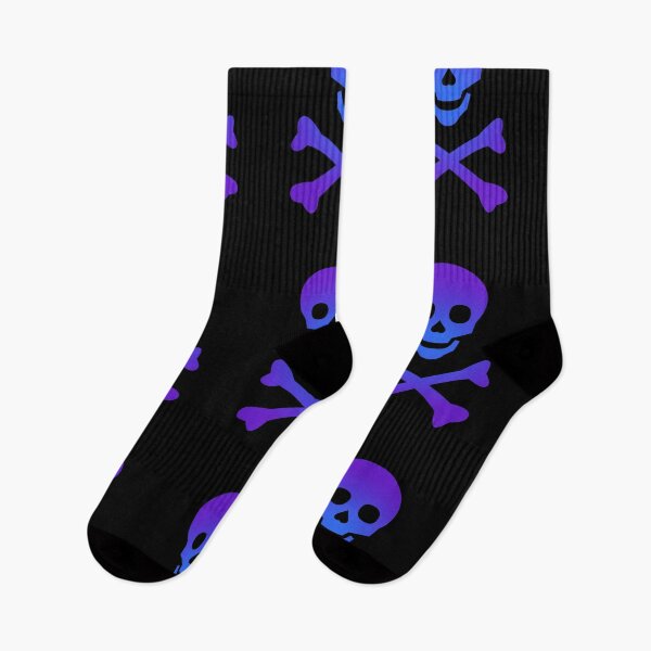 Item preview, Skull and Crossbones Pirate Flag Purple Royal Blue Gradient designed and sold by MOP-tees.