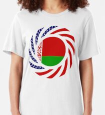 Belarusian American Multinational Patriot Flag Series Slim Fit T-Shirt