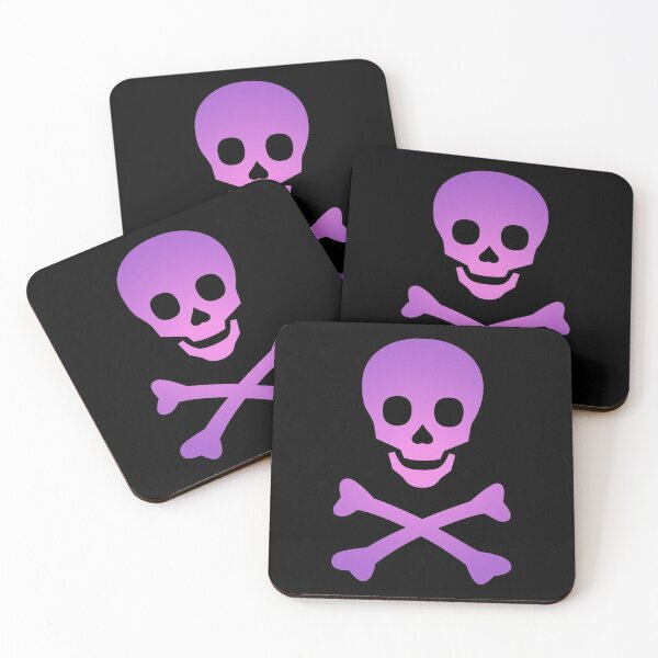 Item preview, Skull and Crossbones Pirate Flag Purple Pink Gradient designed and sold by MOP-tees.