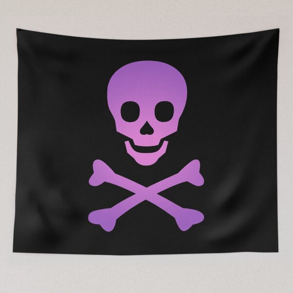 Item preview, Skull and Crossbones Pirate Flag Purple Pink Gradient designed and sold by MOP-tees.