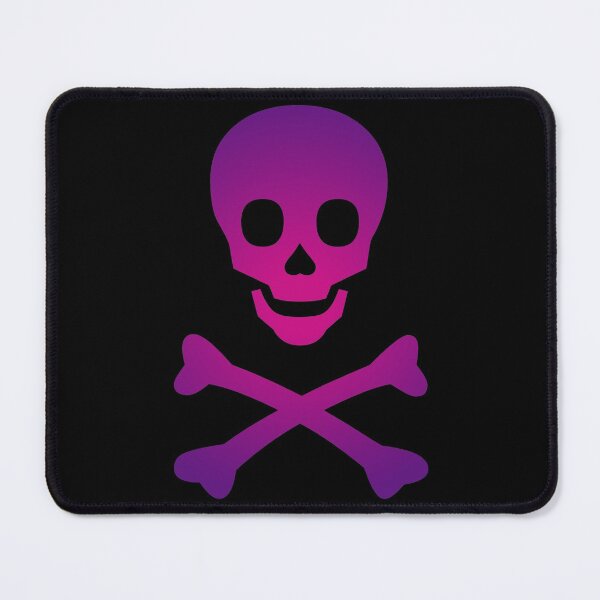 Item preview, Skull and Crossbones Pirate Flag Hot Pink Purple Gradient designed and sold by MOP-tees.