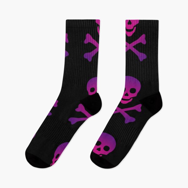 Item preview, Skull and Crossbones Pirate Flag Hot Pink Purple Gradient designed and sold by MOP-tees.