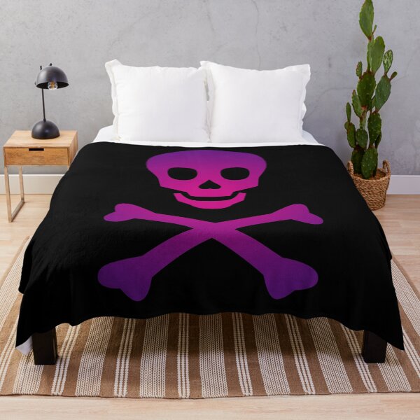 Item preview, Skull and Crossbones Pirate Flag Hot Pink Purple Gradient designed and sold by MOP-tees.