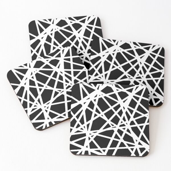 Item preview, White Lines And Irregular Black Shapes Abstract Design designed and sold by taiche.