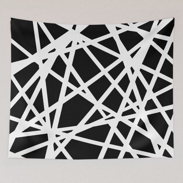 Item preview, White Lines And Irregular Black Shapes Abstract Design designed and sold by taiche.