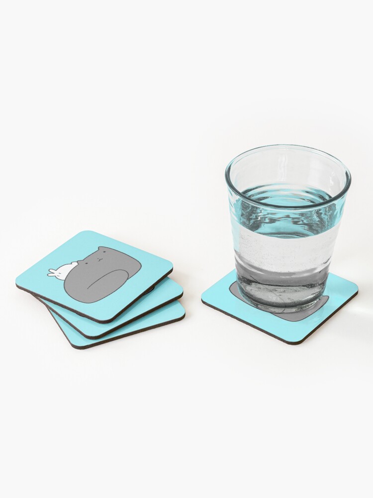 Alternate view of Big Cat and Tiny Bunny Coasters (Set of 4)