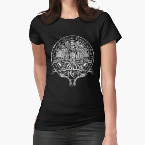 The Idol Cthulhu God Art White Variant Fitted T-Shirt