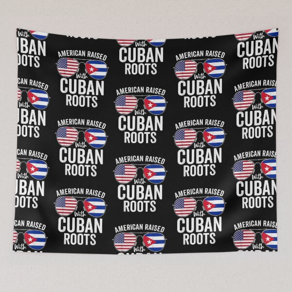 Item preview, American Raised With Cuban Roots USA Cuba Flag designed and sold by johnsimonart.