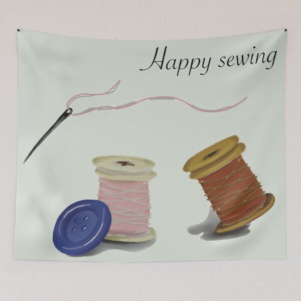 Item preview, Happy Sewing stickers designed and sold by Shirlei  Barnes.