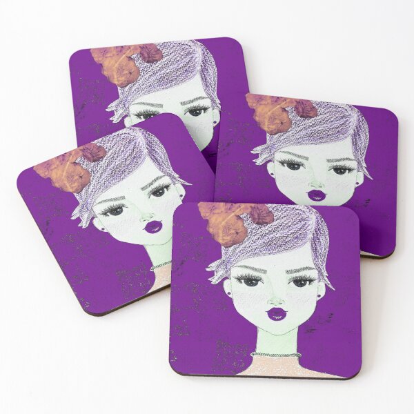 Item preview, "Boo to you too" beautiful female face drawing by CoolCleverCute (purple) designed and sold by CoolCleverCute.