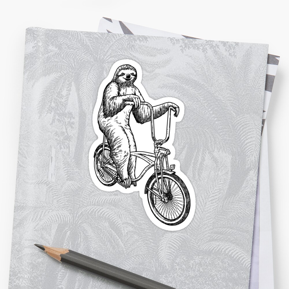 sloth riding a bike