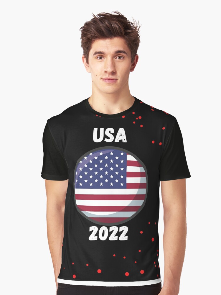 2022 United States of All Flag Graphic T-Shirt for Women