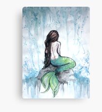 Mermaid Watercolor Painting Canvas Print