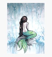 Mermaid Watercolor Painting Photographic Print