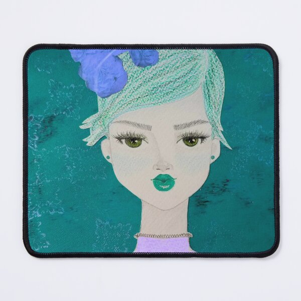 Item preview, "Boo to you too" beautiful female face drawing by CoolCleverCute (turquoise) designed and sold by CoolCleverCute.