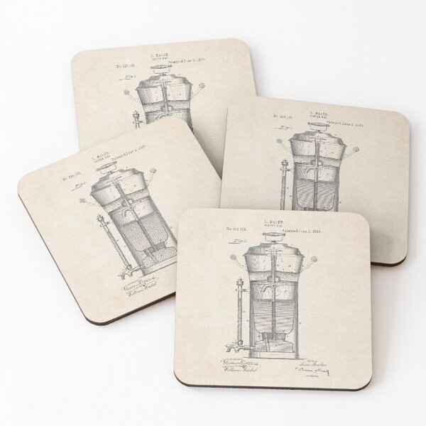 Item preview, PATENT DRAWING / 1890 - Coffee Urn designed and sold by danielcoulmann.