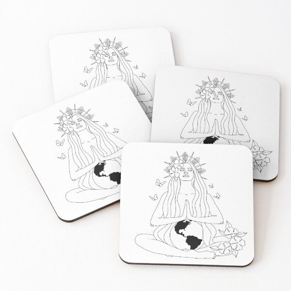 Item preview, Woman Nature Earth in Yoga Pose Line drawing. Pregnant woman and motherhood Line art designed and sold by OneLinePrint.