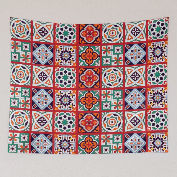 Item preview, Moroccan red ceramic tiles pattern designed and sold by urban-color.