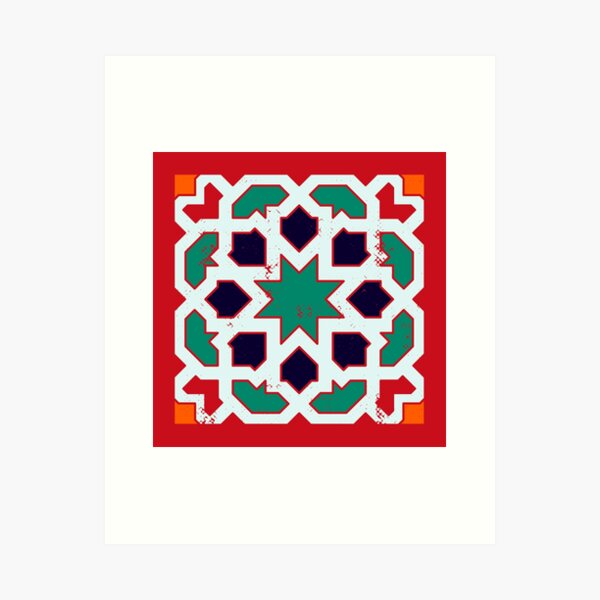 Item preview, Moroccan red ceramic tiles pattern designed and sold by urban-color.