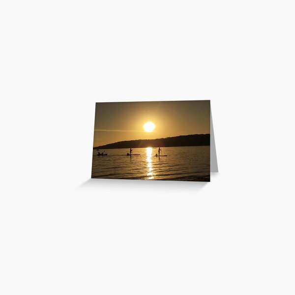paddle boarding at sunset Greeting Card