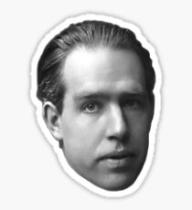 Niels Bohr floating head - noir Sticker