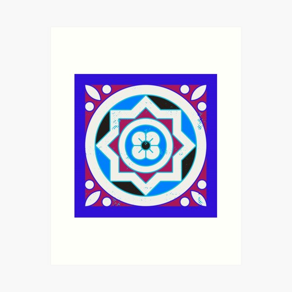 Item preview, Moroccan blue ceramic tiles pattern designed and sold by urban-color.