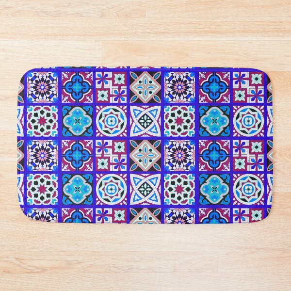 Item preview, Moroccan blue ceramic tiles pattern designed and sold by urban-color.