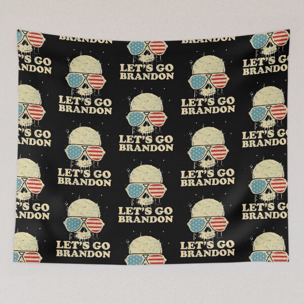 Item preview, Let's Go Brandon - Skull american flag designed and sold by johnsimonart.