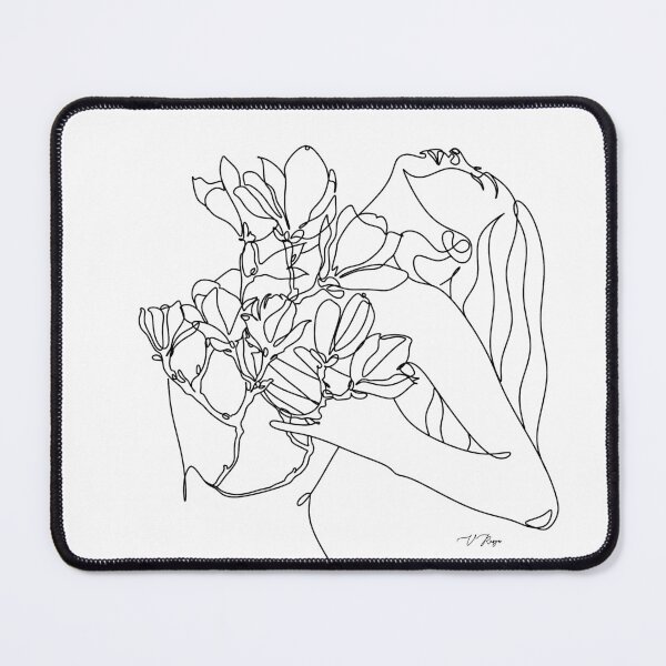 Item preview, Line Art Woman With Magnolia Flowers | Heart Of Flowers Art Print | Flower Woman Line Art | Minimal Line Drawing Woman | Woman Wall Art designed and sold by OneLinePrint.