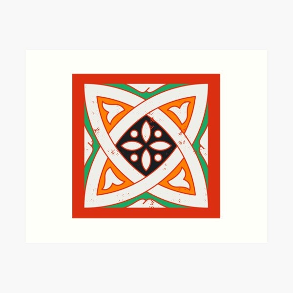 Item preview, Moroccan orange ceramic tiles pattern designed and sold by urban-color.