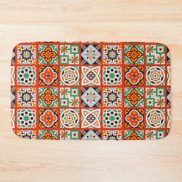 Item preview, Moroccan orange ceramic tiles pattern designed and sold by urban-color.