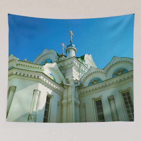 Item preview, Orthodox temple against the background of the blue cloudless sky, architectural decision  designed and sold by helenkaiy.